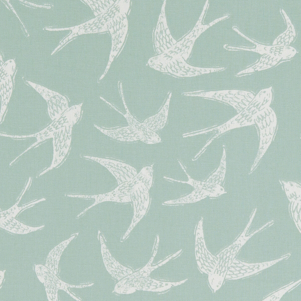 Fly Away Mineral by Clarke And Clarke Designer Fabric CLARKE & CLARKE LAND & SEA COTTON - 100% Turkey MEDIUM Horizontal: 17.99 and Vertical: 24.8 54 - Swanky Fabrics -