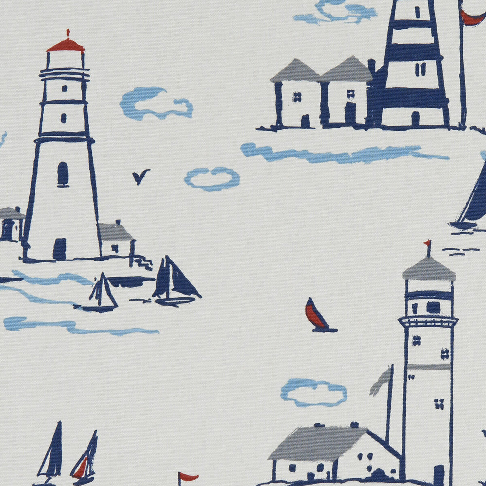 Lowestoft Marine by Clarke And Clarke Designer Fabric CLARKE & CLARKE LAND & SEA COTTON - 100% Turkey MEDIUM Horizontal: 26.97 and Vertical: 24.8 54 - Swanky Fabrics -