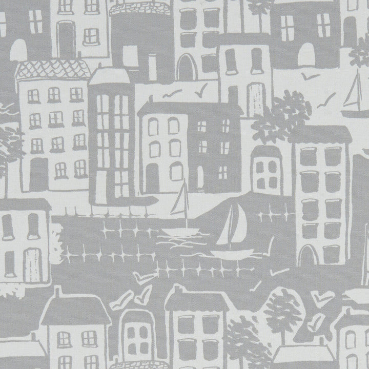 Waterside Grey by Clarke And Clarke Designer Fabric CLARKE & CLARKE LAND & SEA COTTON - 100% Turkey MEDIUM Horizontal: 26.97 and Vertical: 12.4 54 - Swanky Fabrics -