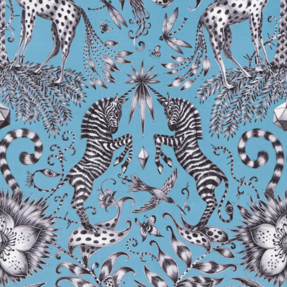 Kruger Velvet Teal by Clarke And Clarke Fabric Clarke And Clarke Fabric Kruger Velvet TealFabric ANIMALIA BY EMMA J SHIPLEY FOR C&C POLYESTER - 100% Spain </p><p>Repeat: H: 13.78, V: 22.44 54 - Fabric Carolina -