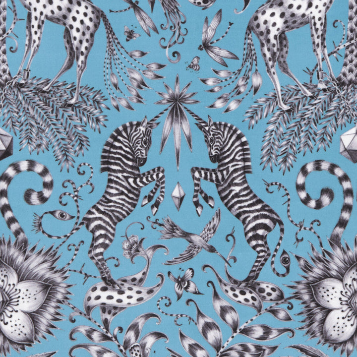 Kruger Velvet Teal by Clarke And Clarke Fabric Clarke And Clarke Fabric Kruger Velvet TealFabric ANIMALIA BY EMMA J SHIPLEY FOR C&C POLYESTER - 100% Spain </p><p>Repeat: H: 13.78, V: 22.44 54 - Fabric Carolina -