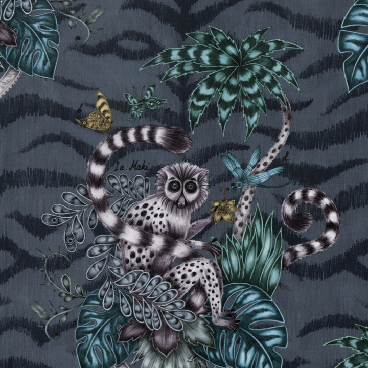 Lemur Velvet Navy by Clarke And Clarke Fabric Clarke And Clarke Fabric Lemur Velvet NavyFabric ANIMALIA BY EMMA J SHIPLEY FOR C&C POLYESTER - 100% Spain </p><p>Repeat: H: 18.11, V: 21.65 54 - Fabric Carolina -