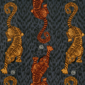 Clarke And Clarke Fabric Tigris Velvet Flame