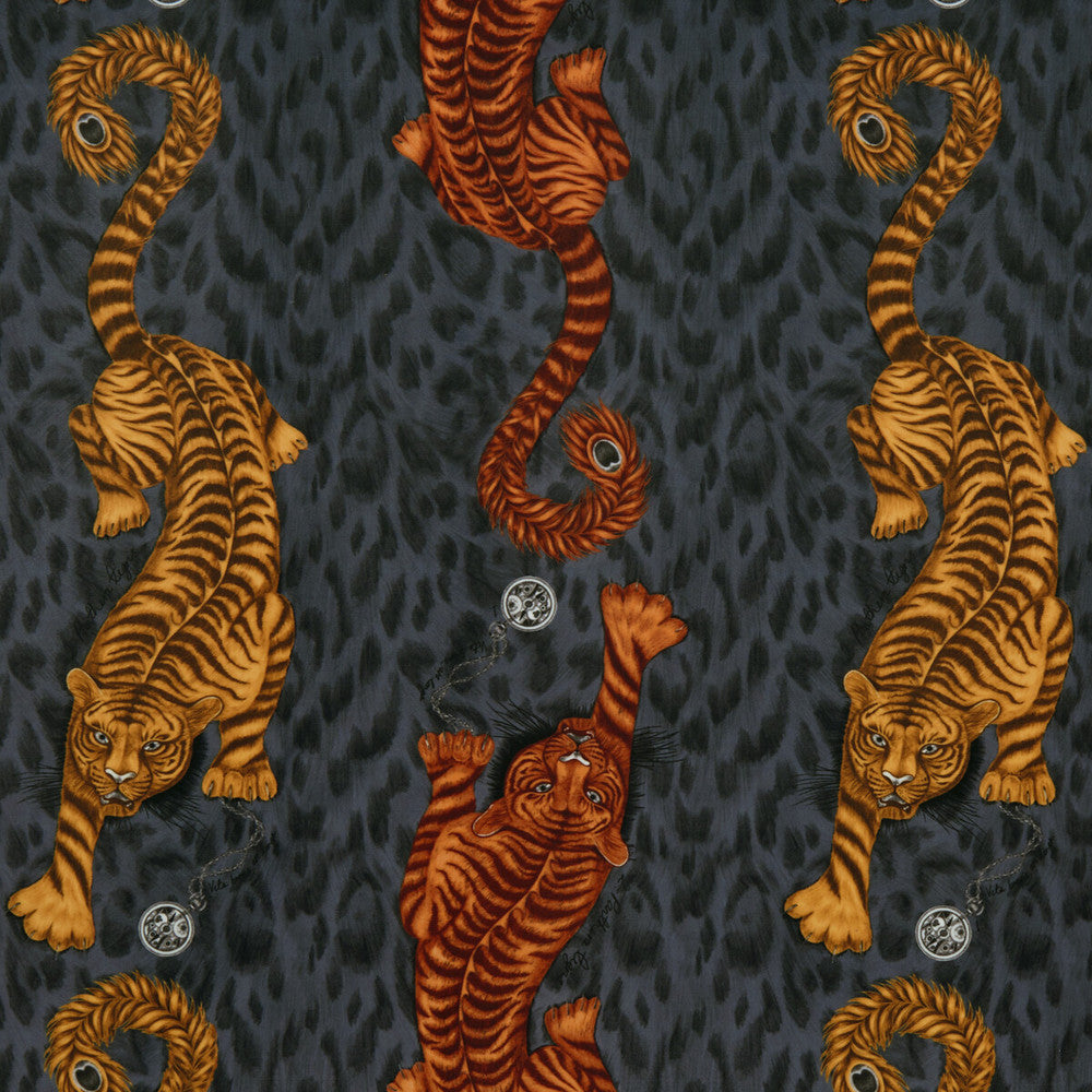 Tigris Velvet Flame by Clarke And Clarke Fabric Clarke And Clarke Fabric Tigris Velvet FlameFabric ANIMALIA BY EMMA J SHIPLEY FOR C&C POLYESTER - 100% Spain </p><p>Repeat: H: 18.31, V: 21.85 54 - Fabric Carolina -