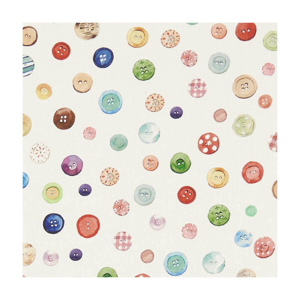 Button Box Cream by Clarke And Clarke Designer Fabric CLARKE & CLARKE VILLAGE LIFE COTTON - 100% Spain MEDIUM Horizontal: 13.58 and Vertical: 13.7 55 - Swanky Fabrics -