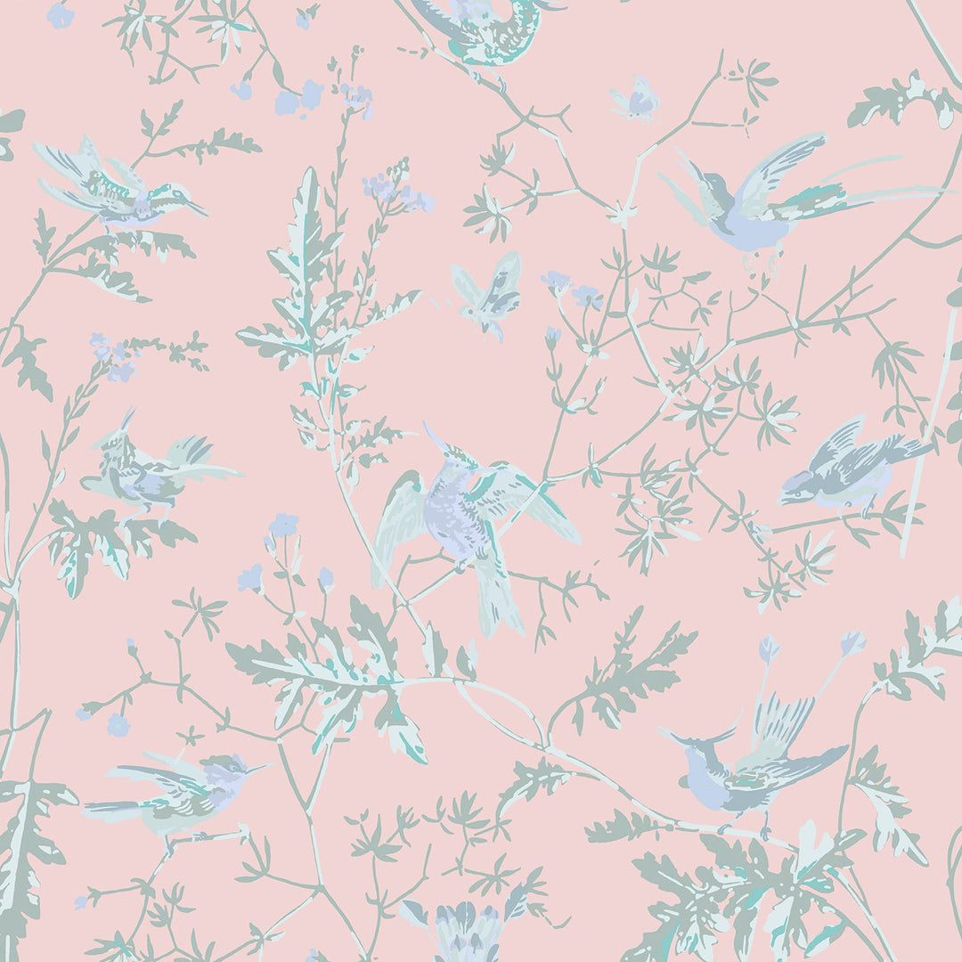 Cole & Son Fabric Hummingbirds Silk - Blush