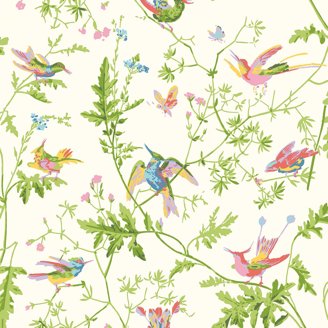 Cole & Son Fabric Hummingbirds Silk - Pearl