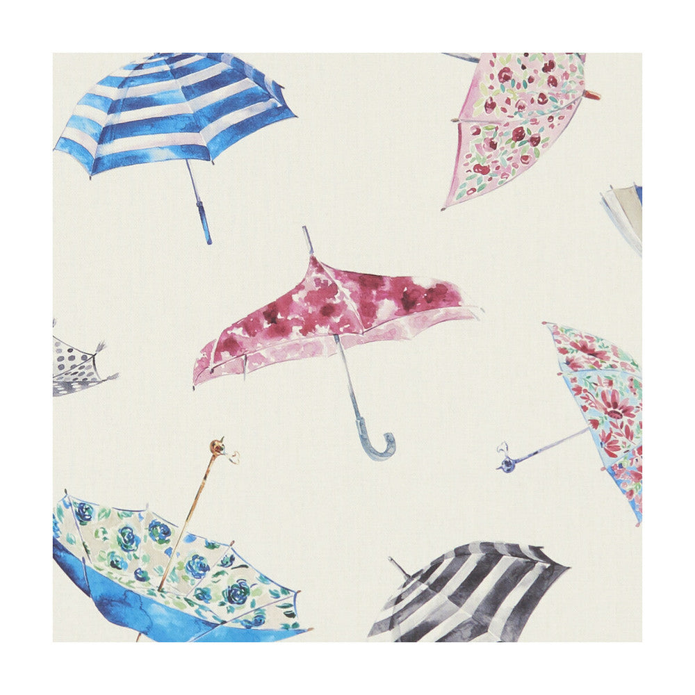 Umbrellas Cream by Clarke And Clarke Designer Fabric CLARKE & CLARKE VILLAGE LIFE COTTON - 100% Spain MEDIUM Horizontal: 27.17 and Vertical: 24.8 55 - Swanky Fabrics -