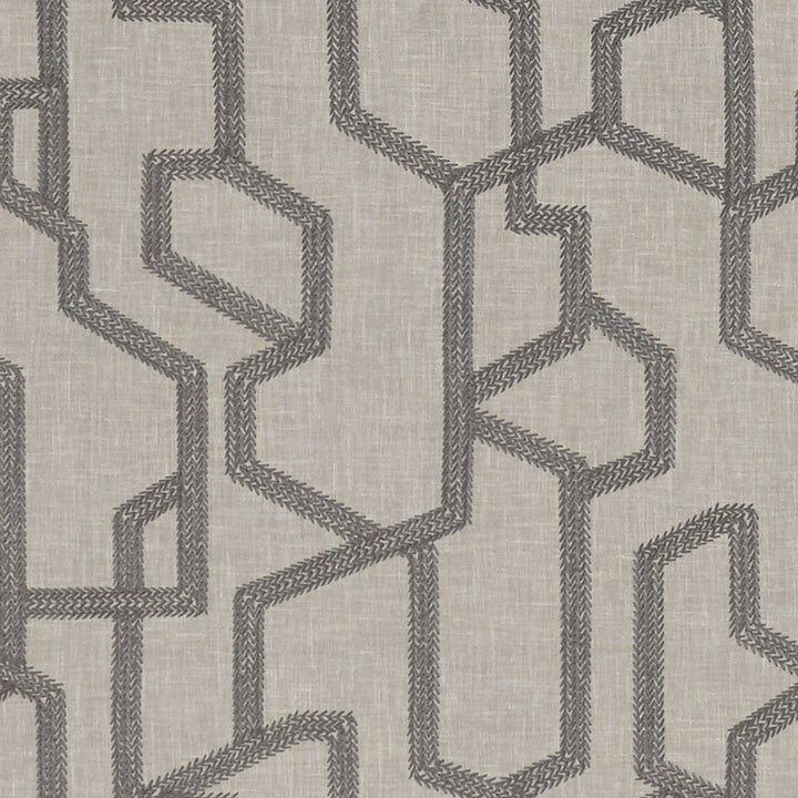 Labyrinth Charcoal by Clarke And Clarke Designer Fabric CLARKE & CLARKE EXOTICA POLYESTER - 52%;COTTON - 48% India - Horizontal: 12.875 and Vertical: 12.5 54 - Swanky Fabrics -