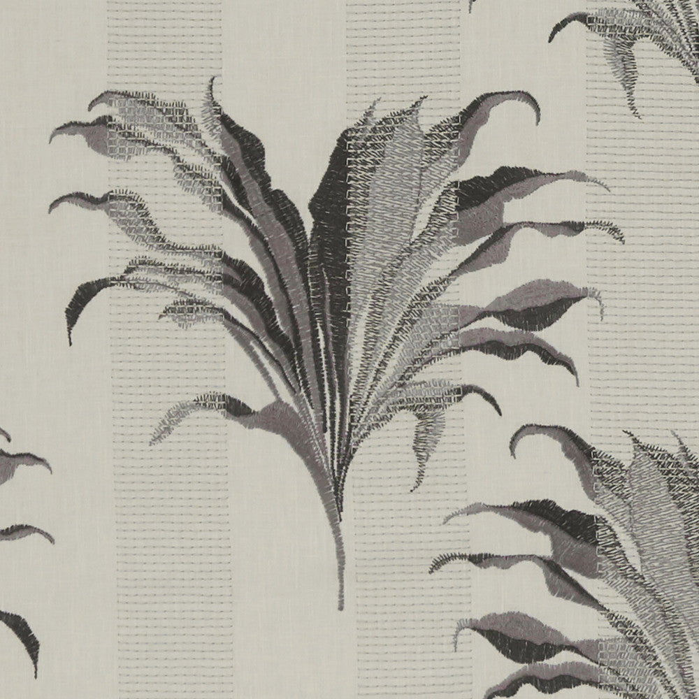 Palma Charcoal by Clarke And Clarke Designer Fabric CLARKE & CLARKE EXOTICA POLYESTER - 52%;COTTON - 48% India - Horizontal: 17 and Vertical: 12.875 54 - Swanky Fabrics -
