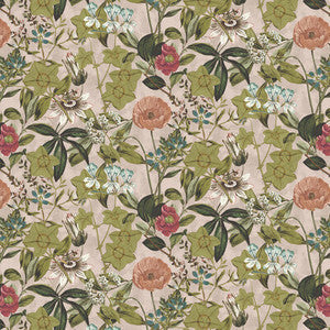 Clarke And Clarke Fabric Passiflora Blush Velvet