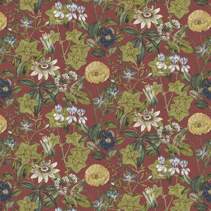 Clarke And Clarke Fabric Passiflora Rouge Velvet