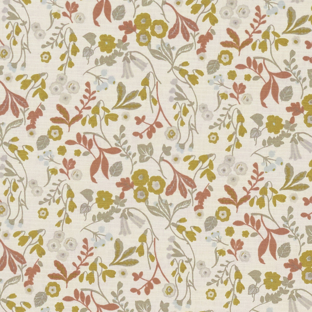 Ashbee Ochre by Clarke And Clarke Designer Fabric CLARKE & CLARKE SHERWOOD COTTON - 100% Turkey MEDIUM Horizontal: and Vertical: 54 - Swanky Fabrics -