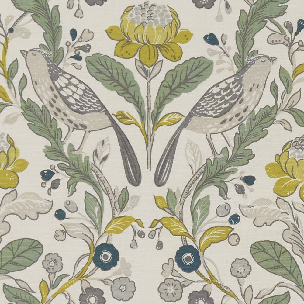 Orchard Birds Birds Forest/Chartreuse by Clarke And Clarke Fabric Clarke And Clarke Fabric Orchard Birds Birds Forest/ChartreuseFabric CLARKE & CLARKE SHERWOOD COTTON - 100% Turkey </p><p>Repeat: H: , V: 54 - Fabric Carolina -