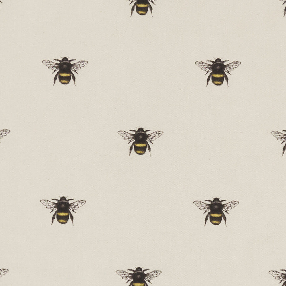 Abeja Ivory by Clarke And Clarke Designer Fabric CLARKE & CLARKE EDEN COTTON - 90%;LINEN - 10% Spain MEDIUM Horizontal: 6.75 and Vertical: 6.375 54.375 - Swanky Fabrics -