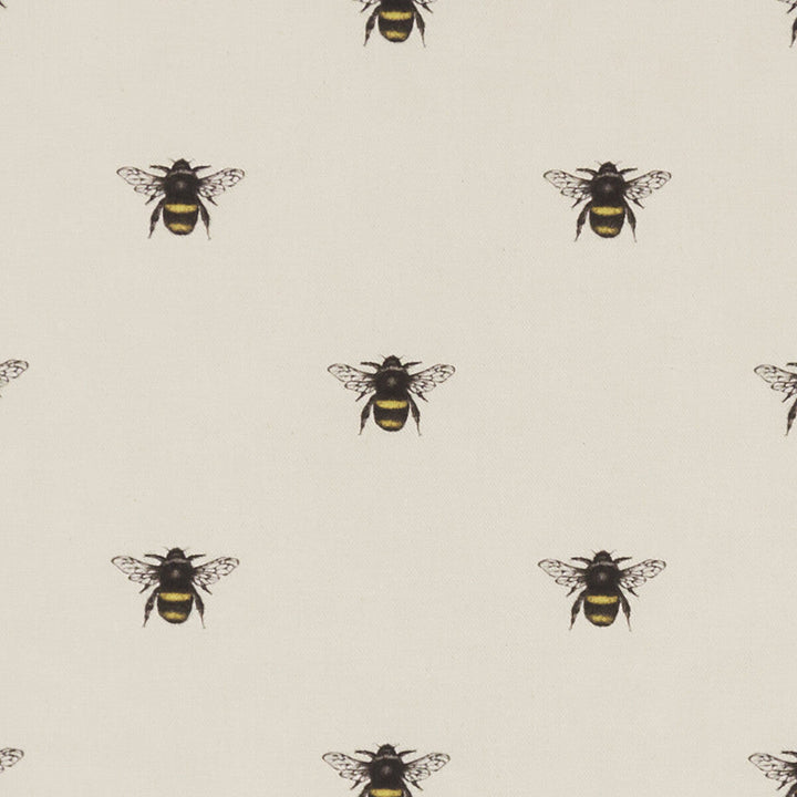 Abeja Ivory by Clarke And Clarke Designer Fabric CLARKE & CLARKE EDEN COTTON - 90%;LINEN - 10% Spain MEDIUM Horizontal: 6.75 and Vertical: 6.375 54.375 - Swanky Fabrics -