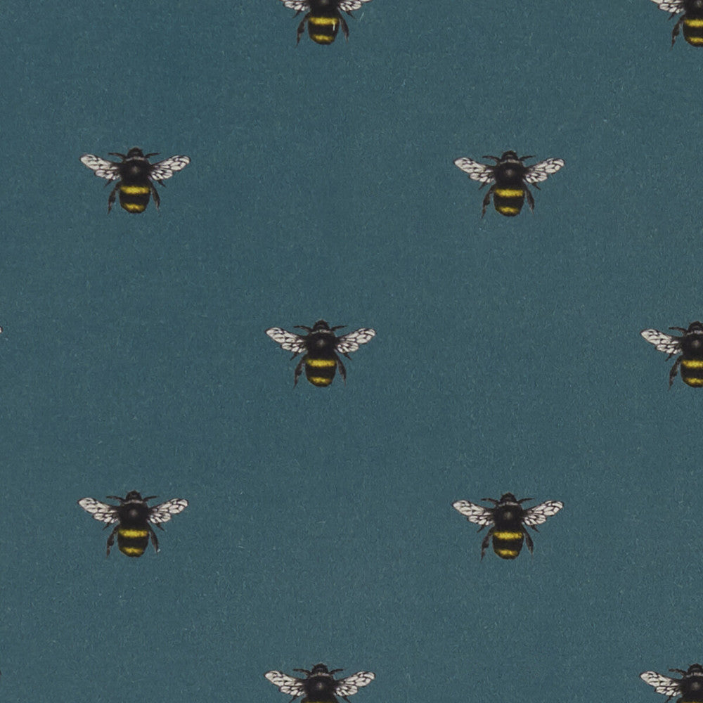 Abeja Teal by Clarke And Clarke Designer Fabric CLARKE & CLARKE EDEN COTTON - 90%;LINEN - 10% Spain MEDIUM Horizontal: 6.75 and Vertical: 6.375 54.375 - Swanky Fabrics -