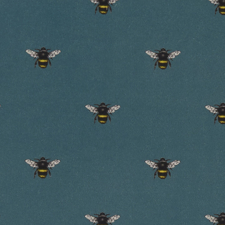 Abeja Teal by Clarke And Clarke Designer Fabric CLARKE & CLARKE EDEN COTTON - 90%;LINEN - 10% Spain MEDIUM Horizontal: 6.75 and Vertical: 6.375 54.375 - Swanky Fabrics -