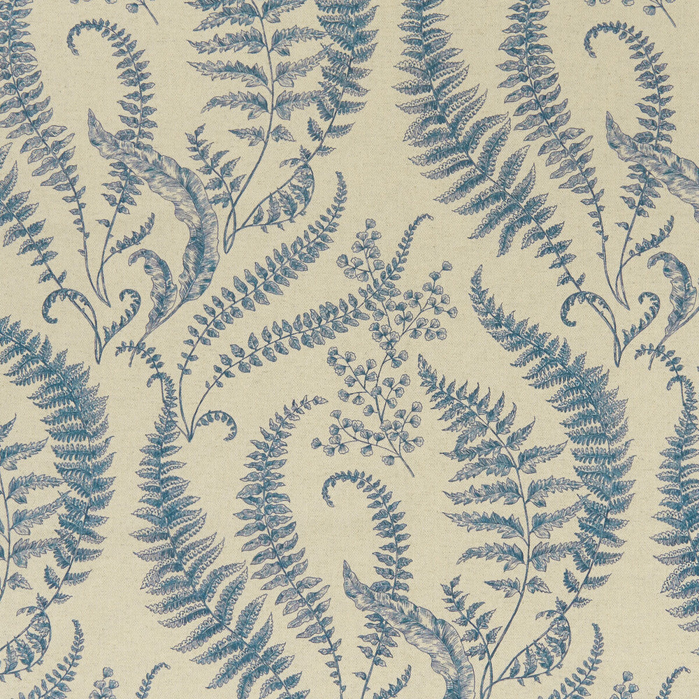 Folium Denim by Clarke And Clarke Designer Fabric CLARKE & CLARKE EDEN COTTON - 90%;LINEN - 10% Spain MEDIUM Horizontal: 17.75 and Vertical: 31.5 54.375 - Swanky Fabrics -