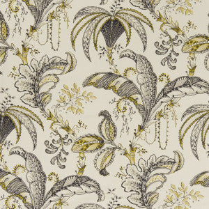Clarke And Clarke Fabric Ophelia Charcoal/Ochre