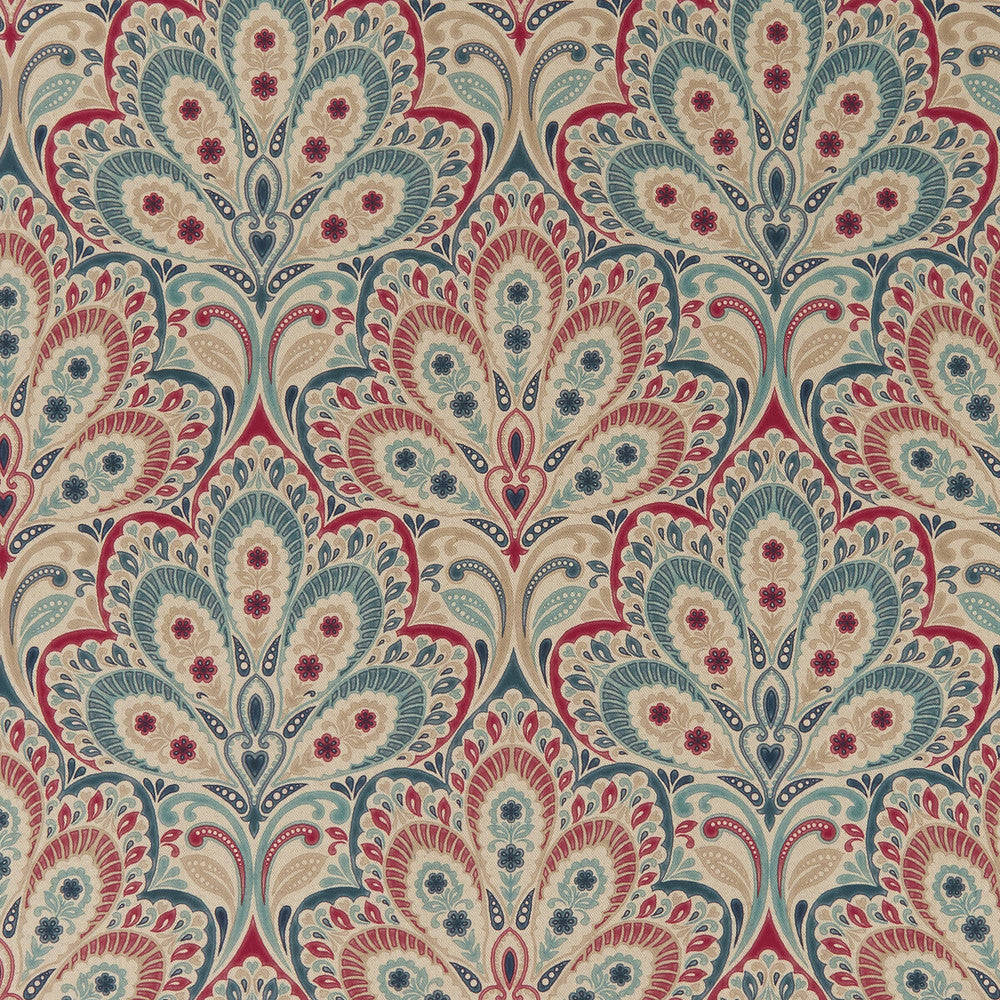 Persia Denim/Raspberry by Clarke And Clarke Fabric Clarke And Clarke Fabric Persia Denim/RaspberryFabric CLARKE & CLARKE EDEN COTTON - 90%;LINEN - 10% Spain </p><p>Repeat: H: 13.375, V: 13.5 54.375 - Fabric Carolina -