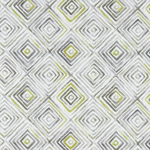 Clarke And Clarke Fabric Otis Chartreuse/Charcoal