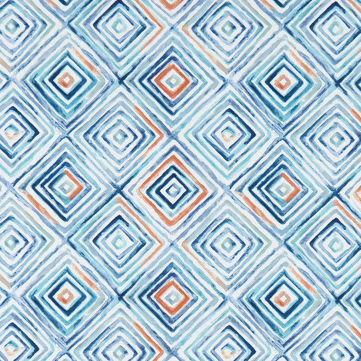 Otis Denim/Spice by Clarke And Clarke Designer Fabric CLARKE & CLARKE PALMERO COTTON - 100% Spain MEDIUM Horizontal: 13.625 and Vertical: 13.875 54 - Swanky Fabrics -