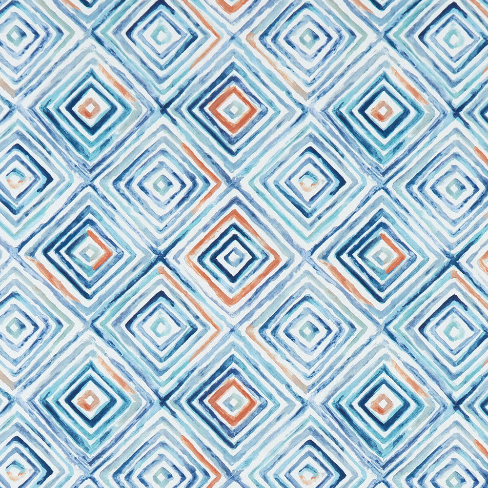 Otis Denim/Spice by Clarke And Clarke Designer Fabric CLARKE & CLARKE PALMERO COTTON - 100% Spain MEDIUM Horizontal: 13.625 and Vertical: 13.875 54 - Swanky Fabrics -