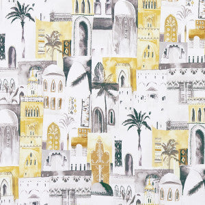 Clarke And Clarke Fabric Marrakech Charcoal/Ochre