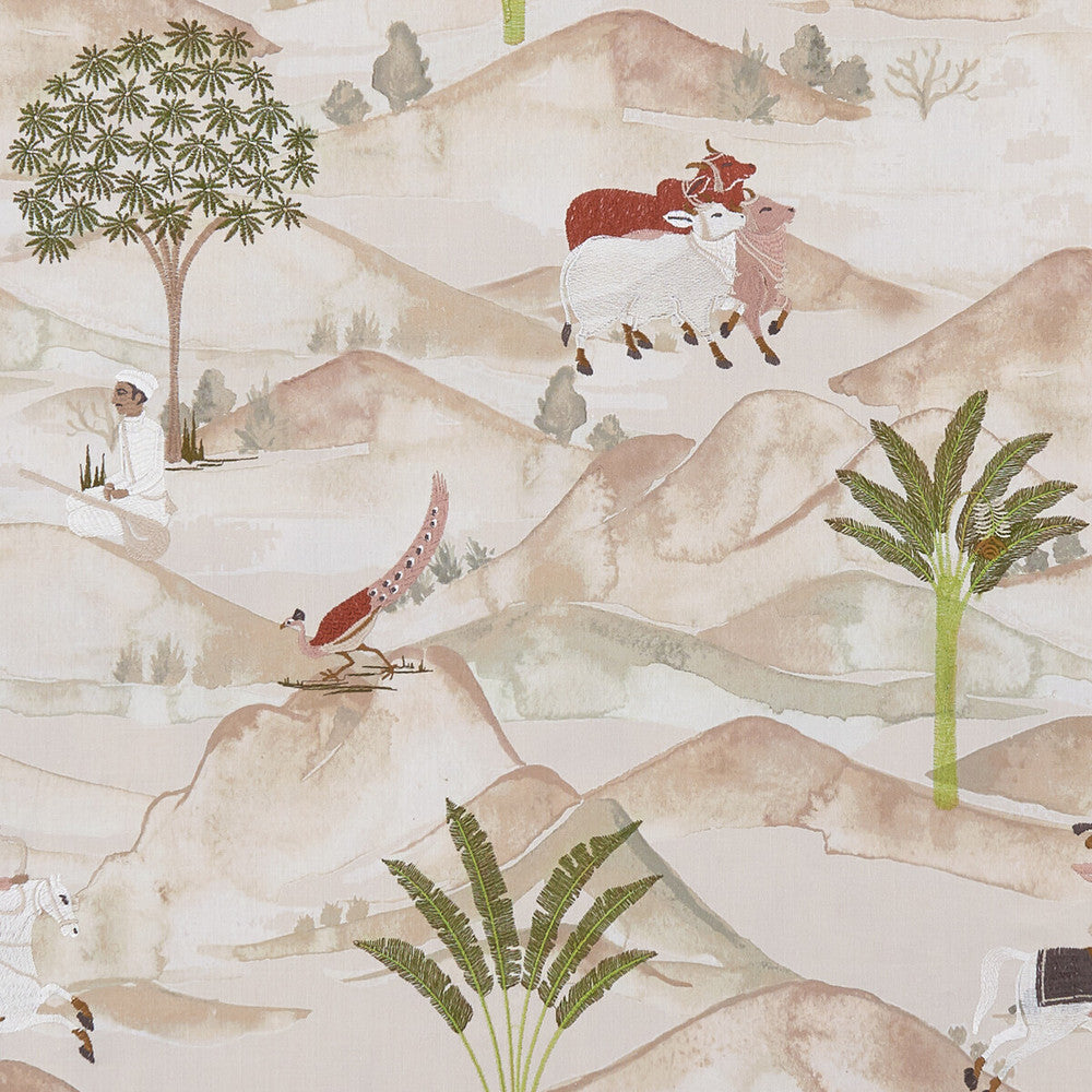 Sahara Apple/Blush by Clarke And Clarke Designer Fabric CLARKE & CLARKE PRINCE OF PERSIA COTTON - 85%;VISCOSE - 15% India Horizontal: 24.813 and Vertical: 25.813 51.625 - Swanky Fabrics -