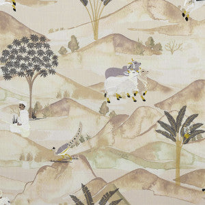 Clarke And Clarke Fabric Sahara Charcoal/Ochre