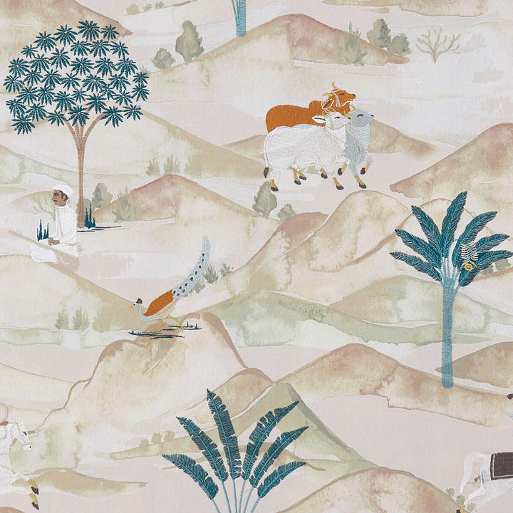 Sahara Teal/Spice by Clarke And Clarke Fabric Clarke And Clarke Fabric Sahara Teal/SpiceFabric CLARKE & CLARKE PRINCE OF PERSIA COTTON - 85%;VISCOSE - 15% India </p><p>Repeat: H: 24.813, V: 25.813 51.625 - Fabric Carolina -