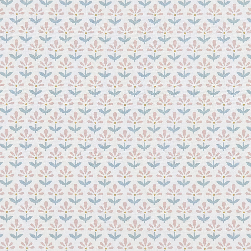 Fleur Blush/Mineral by Clarke And Clarke Designer Fabric CLARKE & CLARKE CO-ORDINATES COTTON - 100% Turkey MEDIUM Horizontal: 1.375 and Vertical: 2.5 54 - Swanky Fabrics -