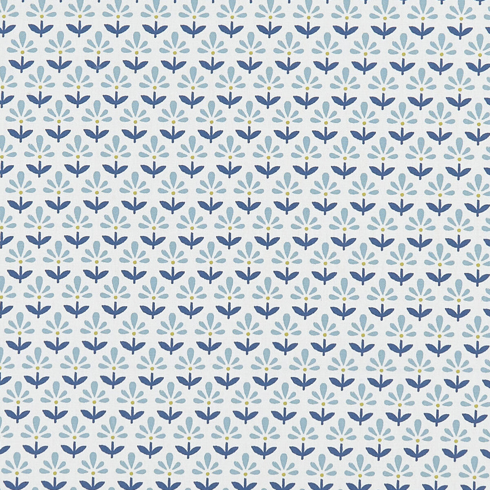 Fleur Denim by Clarke And Clarke Designer Fabric CLARKE & CLARKE CO-ORDINATES COTTON - 100% Turkey MEDIUM Horizontal: 1.375 and Vertical: 2.5 54 - Swanky Fabrics -