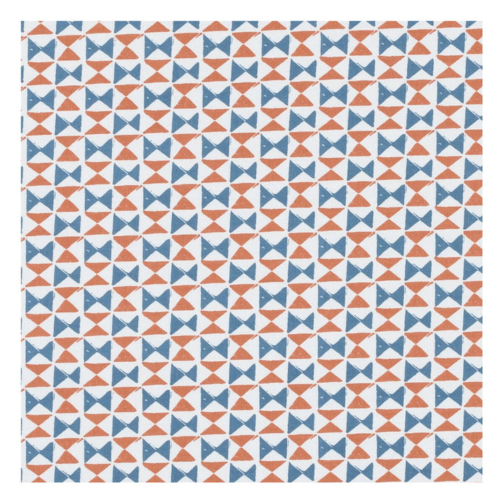 Orianna Denim/Spice by Clarke And Clarke Designer Fabric CLARKE & CLARKE CO-ORDINATES COTTON - 100% Turkey MEDIUM Horizontal: 1.375 and Vertical: 1.625 54 - Swanky Fabrics -
