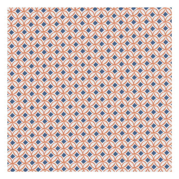 Ortis Denim/Spice by Clarke And Clarke Designer Fabric CLARKE & CLARKE CO-ORDINATES COTTON - 100% Turkey MEDIUM Horizontal: 1 and Vertical: 1.125 54 - Swanky Fabrics -