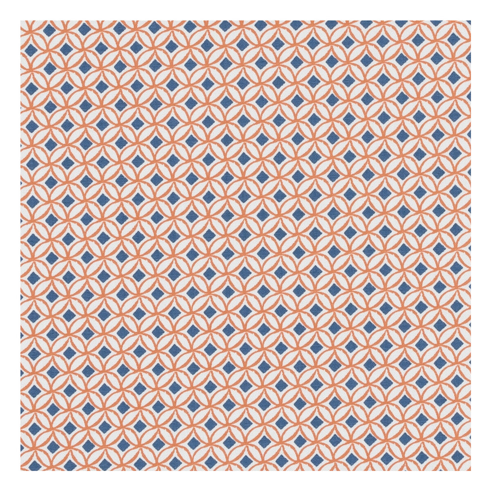 Ortis Denim/Spice by Clarke And Clarke Designer Fabric CLARKE & CLARKE CO-ORDINATES COTTON - 100% Turkey MEDIUM Horizontal: 1 and Vertical: 1.125 54 - Swanky Fabrics -