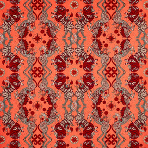 Clarke And Clarke Fabric Caspian Velvet Coral