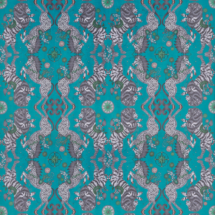 Caspian Velvet Teal by Clarke And Clarke Fabric Clarke And Clarke Fabric Caspian Velvet TealFabric WILDERIE BY EMMA J SHIPLEY FOR C&C POLYESTER - 100% Spain </p><p>Repeat: H: 27, V: 25.12 55 - Fabric Carolina -