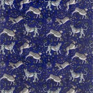 Clarke And Clarke Fabric Protea Velvet Blue