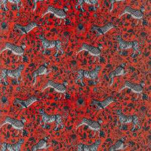 Clarke And Clarke Fabric Protea Velvet Coral