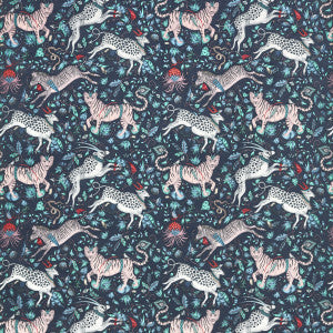 Clarke And Clarke Fabric Protea Velvet Navy
