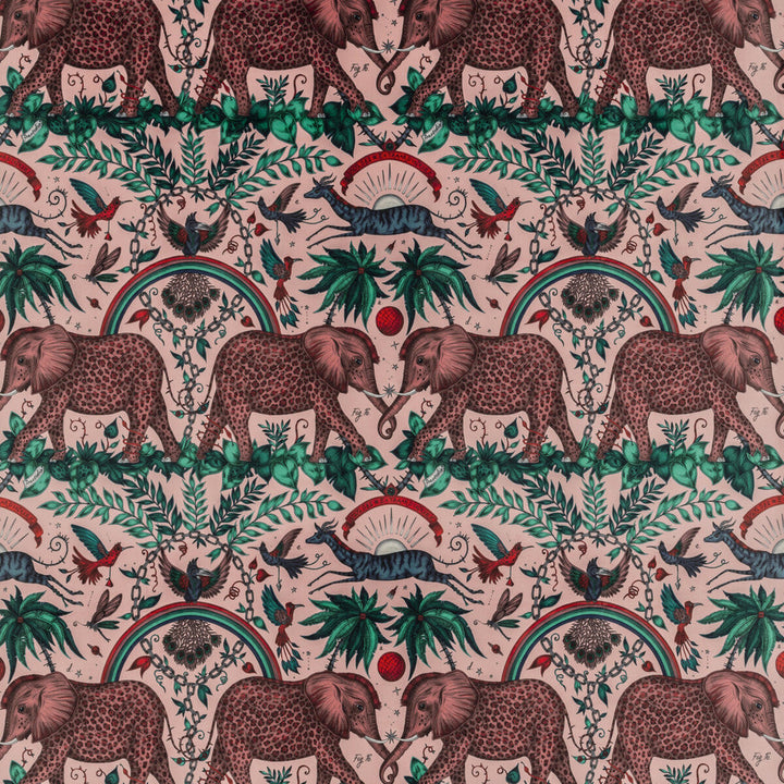 Zambezi Velvet Pink by Clarke And Clarke Designer Fabric WILDERIE BY EMMA J SHIPLEY FOR C&C POLYESTER - 100% Spain HEAVY Horizontal: 27 and Vertical: 21.62 55 - Swanky Fabrics -