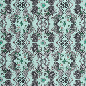 Clarke And Clarke Fabric Caspian Satin Aqua