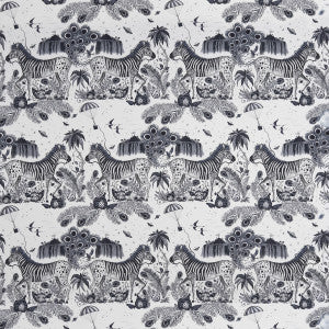 Clarke And Clarke Fabric Lost World Satin Blue