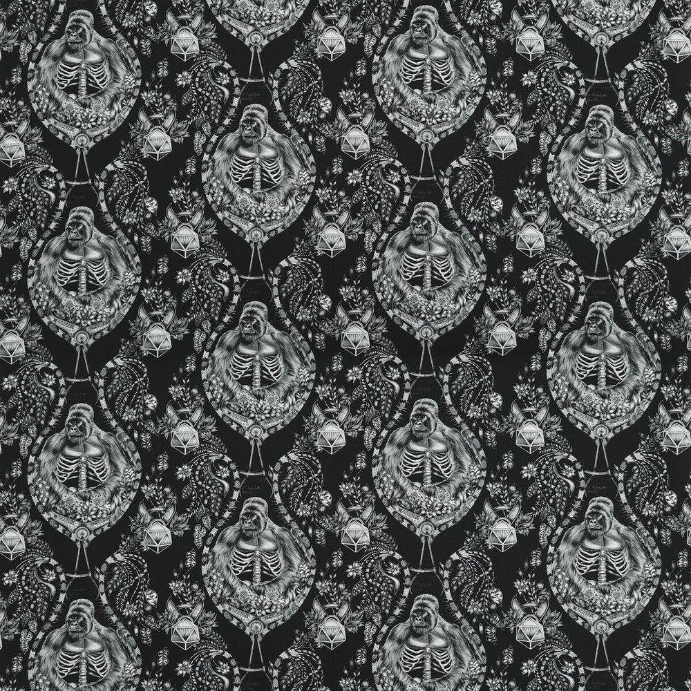 Silverback Satin Black by Clarke And Clarke Fabric Clarke And Clarke Fabric Silverback Satin BlackFabric WILDERIE BY EMMA J SHIPLEY FOR C&C COTTON - 100% United Kingdom </p><p>Repeat: H: 27, V: 31.78 54 - Fabric Carolina -