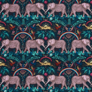 Clarke And Clarke Fabric Zambezi Satin Navy