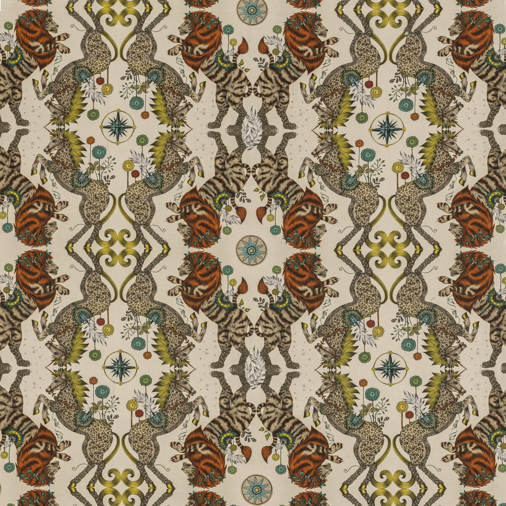 Caspian Linen Gold by Clarke And Clarke Designer Fabric WILDERIE BY EMMA J SHIPLEY FOR C&C COTTON - 60%;LINEN - 40% Spain HEAVY Horizontal: 27 and Vertical: 25.12 54 - Swanky Fabrics -