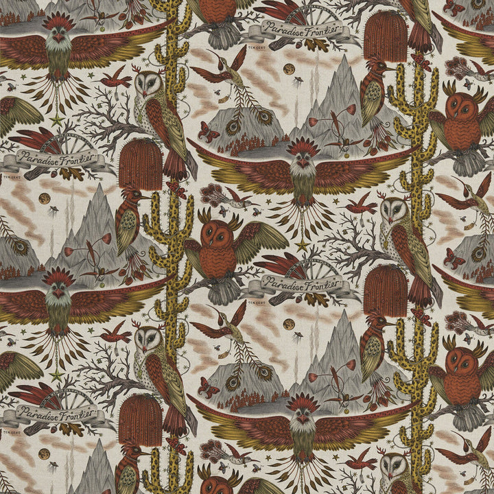 Frontier Linen Gold by Clarke And Clarke Designer Fabric WILDERIE BY EMMA J SHIPLEY FOR C&C COTTON - 60%;LINEN - 40% Spain HEAVY Horizontal: 54 and Vertical: 29.1 54 - Swanky Fabrics -