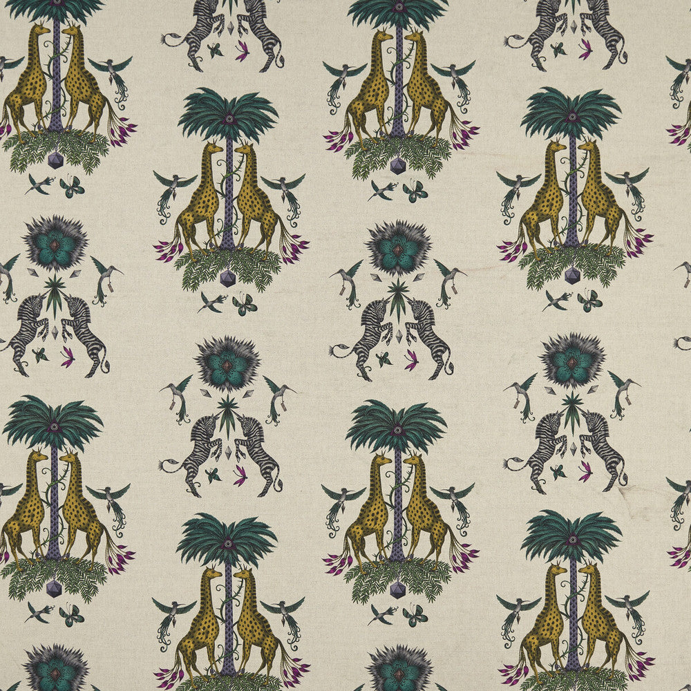 Creatura Linen Yellow by Clarke And Clarke Designer Fabric WILDERIE BY EMMA J SHIPLEY FOR C&C COTTON - 60%;LINEN - 40% Spain HEAVY Horizontal: 27 and Vertical: 34.34 54 - Swanky Fabrics -